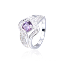 925 sterling silver purple gemstone zircon ring personality winding ladies ring